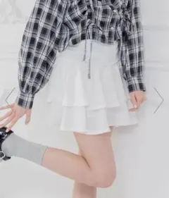 RETRO GIRL シャーリングフリルミニスカートのサムネイル