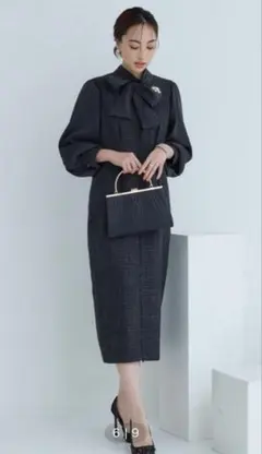 即日発送！ルイルエブティック ワンピース ツイード ボウタイ リボン　S