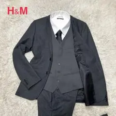 H&M ビジネススーツ　セットアップ　ベスト付き　３点セット　グレー