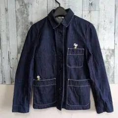 ♥未使用に近い♥ユニクロ　デニムジャケットブラウス　スヌーピー刺繍