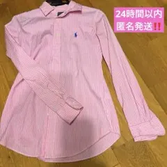 【美品】▲RALPHLAUREN ラルフローレン/ピンク長袖シャツ サイズ2