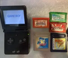 ゲームボーイアドバンスSP本体(充電器付き)+ポケモンルビーエメラルドレッド金青
