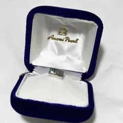 奄美パール ネクタイピン K14WG 刻印あり シルバー×グリーン