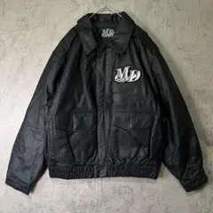 入手困難 マグナムドライ 本革 レザージャケット 黒 エンボスロゴ XL
