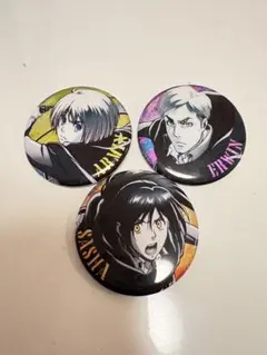 【Anique公式】 進撃の巨人　ホログラム缶バッジ　サシャ　エルヴィン　ジャン