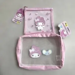 マイメロディ メッシュポーチ 2点セット ピンクのサムネイル