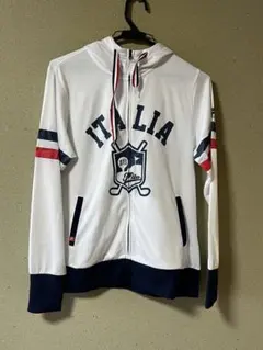 FILA GOLF フルジップフーディ LL ホワイト/ネイビー