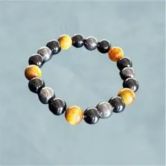 オニキス タイガーアイ 天然石ブレスレット シルバー玉 10mm