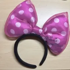 ミニーマウス (旧)ピンク水玉リボンカチューシャ