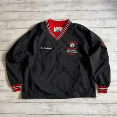 し*ま様 チャンピオン ナイロン プルオーバー L ブラック 刺繍 サッカー チ