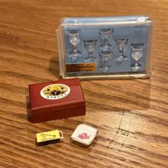 Chrysnbon社製のドールハウス用ミニチュアステムウェア等グラス&葉巻セット