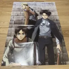 進撃の巨人 両面ポスター♯Q 立ち絵リヴァイ&エレン&ミカサ - メルカリ