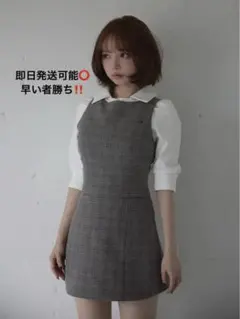 Evie check blouse mini dress① Evie check blouse mini dress - メルカリ