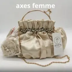 【新品タグ付】5390円　アクシーズファム パーティーバッグ　ゴールド　サテン