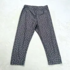 レギンス パンツ 120 グレー 総柄 ストレッチ キッズ 女の子