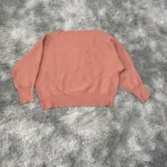 ドレスキップ F 袖パールニット 無地 ピンク 通勤 通学 レーヨン混 上品