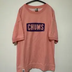 XL CHUMS チャムス 半袖 スウェットTシャツ デカロゴ