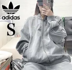 新品Ｓ】アディダスadidas ルーズ デニムジャケットSST