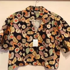 ANTIQULTURE　開襟シャツブラウス　お菓子柄　Emerald Motel
