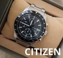 CITIZEN　スピードマスター　クロノグラフ　腕時計 ブラックダイヤル　希少