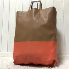 セリーヌ　フィービー期　ホリゾンタルカバ　バイカラー　レザー　レディース　A4