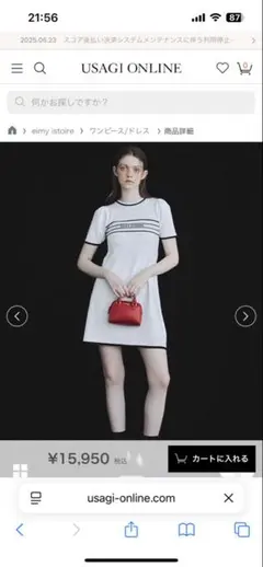 新品エイミーイストワールロゴニットミニワンピース