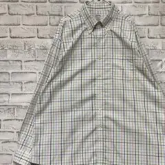 ブルックスブラザーズ長袖シャツ！ストライプ　チェックホワイトXL 922