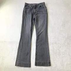 プラステ デニム ジーンズ XS グレー フレア ブーツカット 美脚 脚長のサムネイル