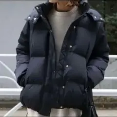 美品✨フレームワーク ダウン90% フードショートダウン ネイビー 36 美品✨フレームワーク ダウン90% フードショートダウン ネイビー 36