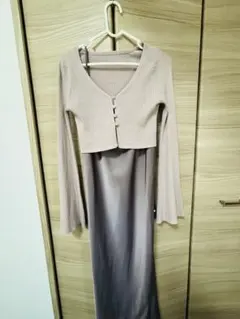 カーディガンとシャミワンピースセット