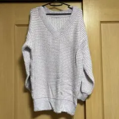 Rady Vネック シャギーニット 薄紫