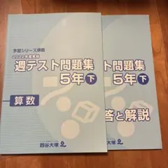 四谷大塚 週テスト問題集 5年上 算数 2023年度 解答付 - メルカリ