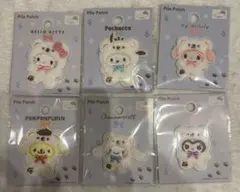 サンリオ　ふわふわスノー　パイル　ワッペン　6枚セット