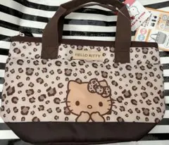 アベイル　日焼けキティ　ヒョウ柄　保冷保温ミニトートバッグ
