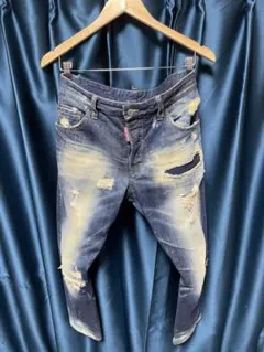 DSQUARED2 クラッシュ　リペア　デニムジーンズ　ケニーツイスト　44