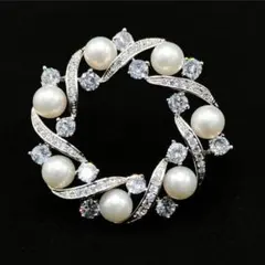 ブローチ　高級　高品質　花　パール　ギフト　フォーマル　パーティー　結婚式