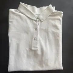 ユニクロ　コットン77%半袖ポロシャツ L レディース　白　美品