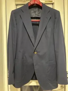 SUIT SELECTブルーコットンブレザー