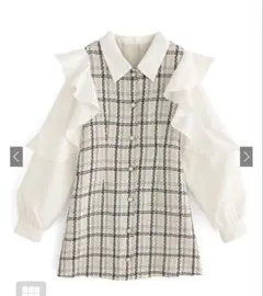 グレイル GRL ツイードフリルスリーブミニワンピース［tg654］tg905