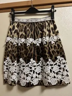 Dolce&Gabbana レオパード×レースシルクスカート　新品タグ付き