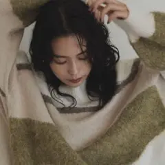 hellam グラデーション インターシャ起毛ニット