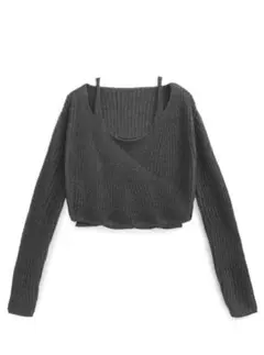 GRL カシュクールカーディガン×タンクトップニットアンサンブル[an1459]