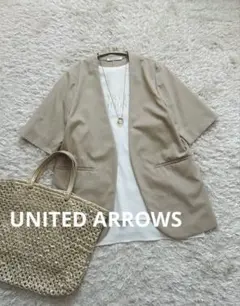 アローズ B&Y ポリエステルブレンドハーフスリーブ ノーカラージャケット