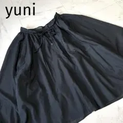yuni ユニ　バンドカラー フリル　ブラウス コットン混　リボン　シアーのサムネイル