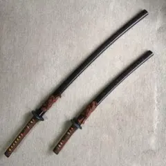 模造刀 模擬刀 武士 侍 伝統工芸 剣 ソード 太刀 鞘 鍔 二本組 - メルカリ