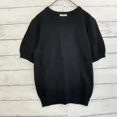 GU 半袖 ニット レディース 黒 シンプル 綺麗 Mサイズ カジュアル 春夏