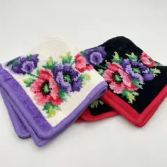 未使用　FEILER ハンカチ シュニール織 ポピーズ 花柄　2枚セット