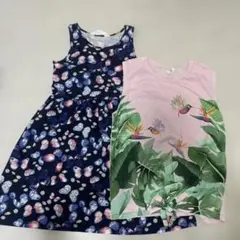 H&M 140サイズ ノースリーブワンピースとTシャツセット