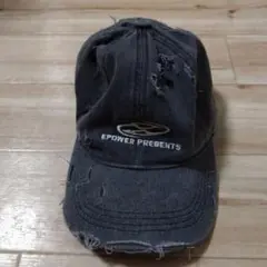 ダメージ加工 ダークグレー キャップ EPower Presents