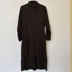 UNIQLO ロングシャツワンピース ブラウン M